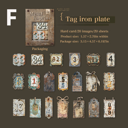 Metal Imprini Sticker 20pcs