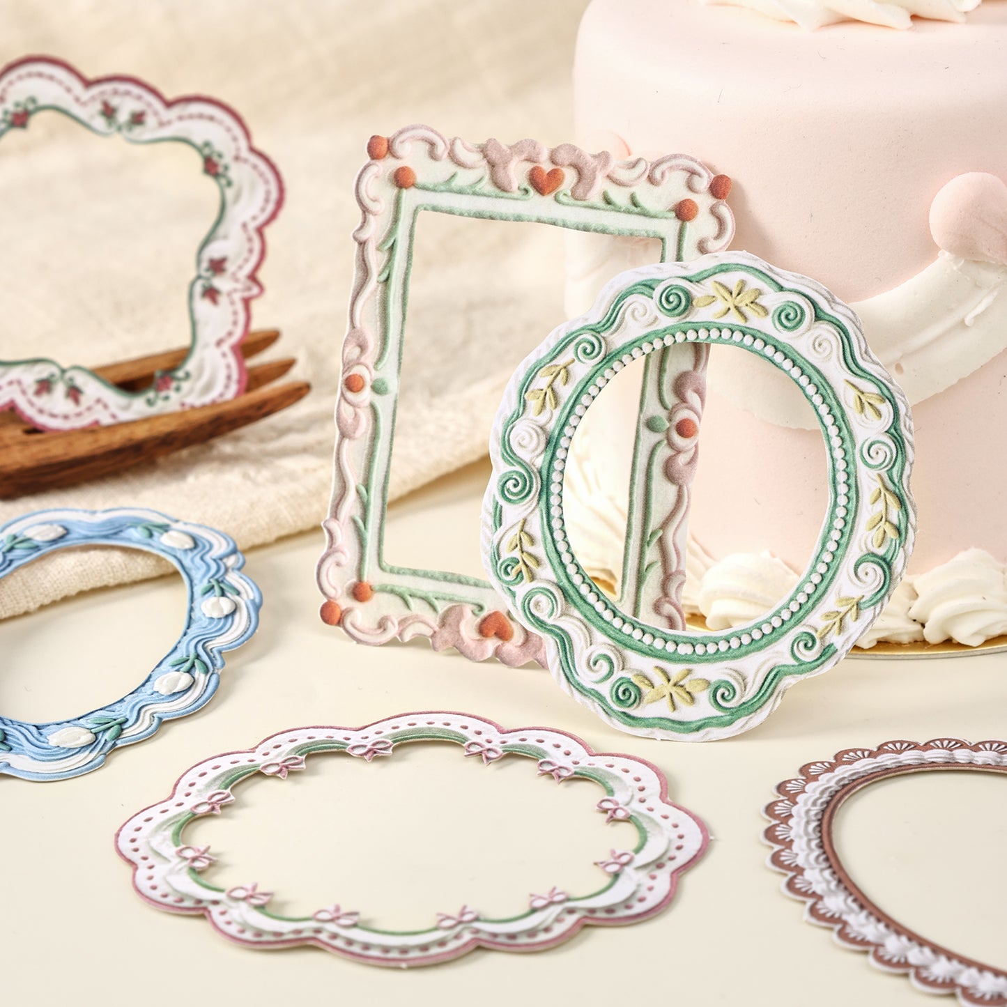 Milky white border collection  Sticker 15pcs