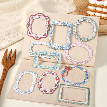Milky white border collection  Sticker 15pcs