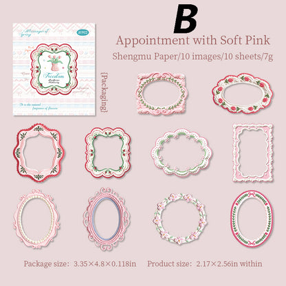 Milky white border collection  Sticker 15pcs