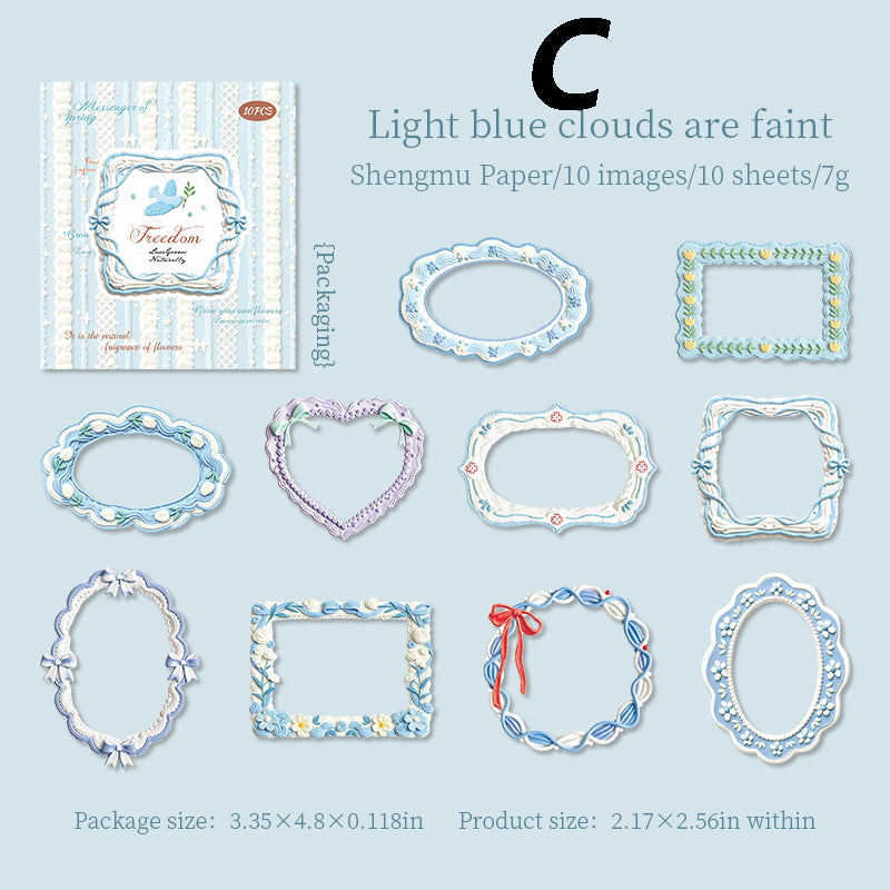 Milky white border collection  Sticker 15pcs