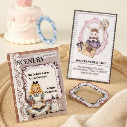 Milky white border collection  Sticker 15pcs