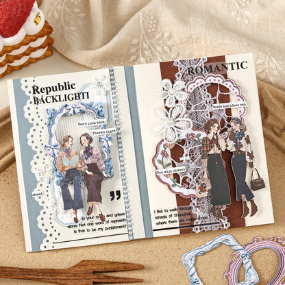 Milky white border collection  Sticker 15pcs