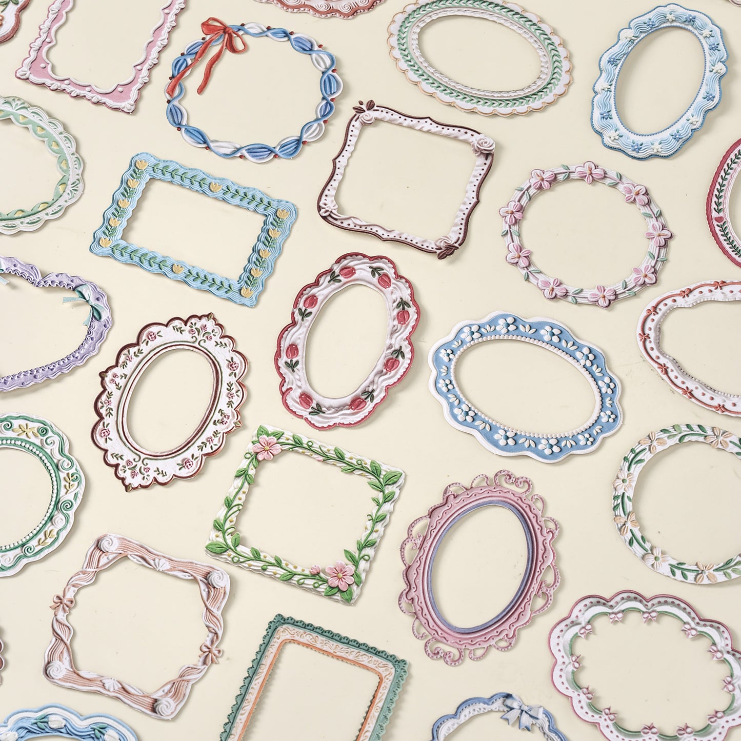 Milky white border collection  Sticker 15pcs