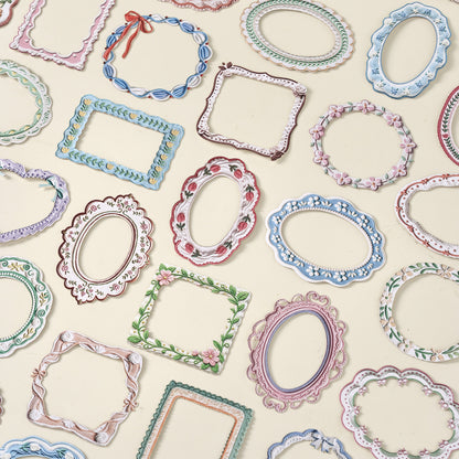 Milky white border collection  Sticker 15pcs