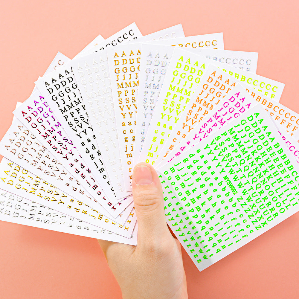 Mini Embossed Letter Sticker 12pcs