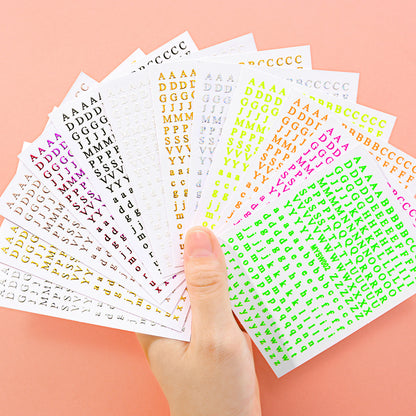 Mini Embossed Letter Sticker 12pcs