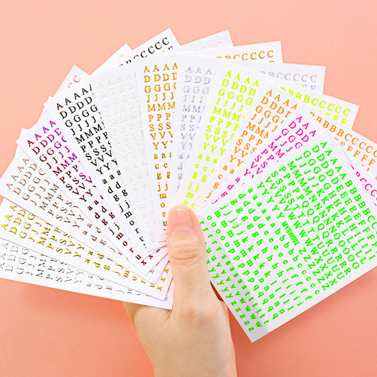 Mini Embossed Letter Sticker 12pcs
