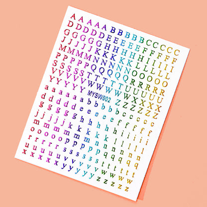 Mini Embossed Letter Sticker 12pcs