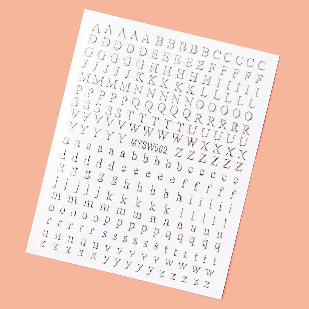 Mini Embossed Letter Sticker 12pcs