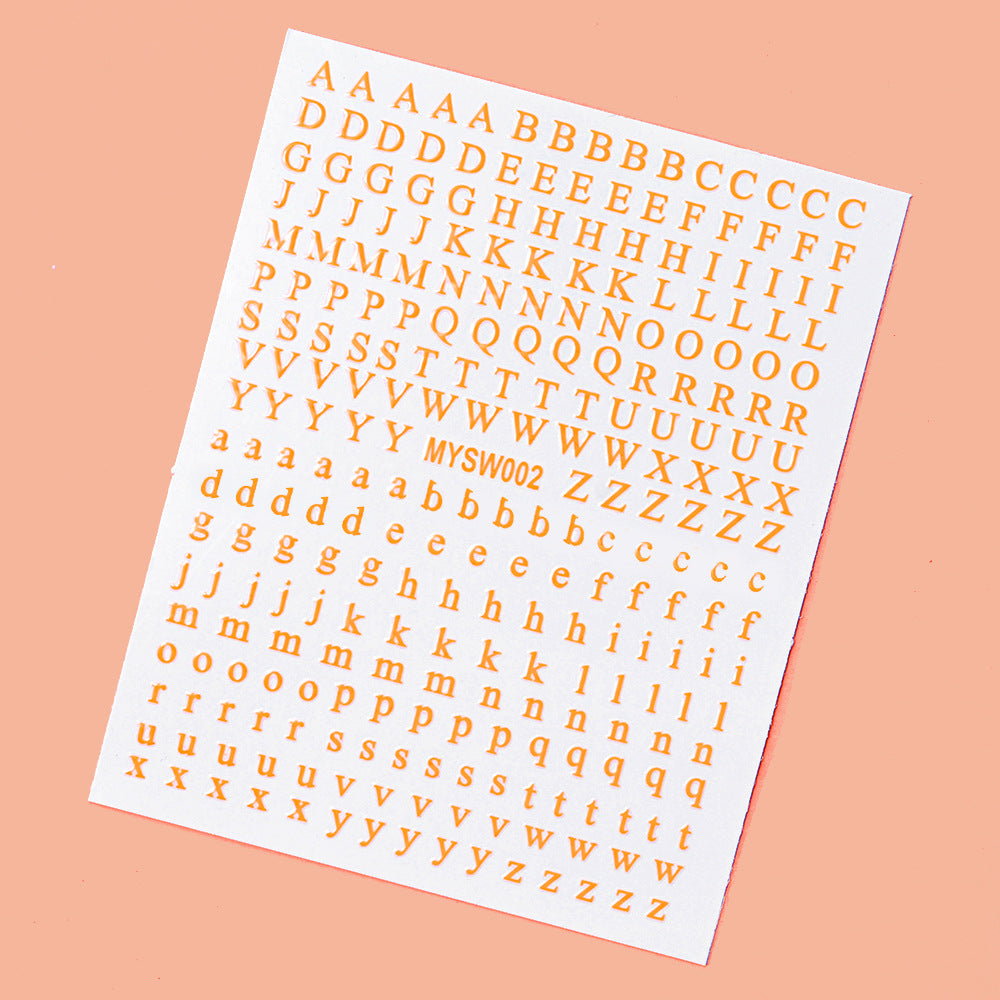 Mini Embossed Letter Sticker 12pcs