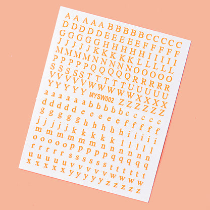 Mini Embossed Letter Sticker 12pcs