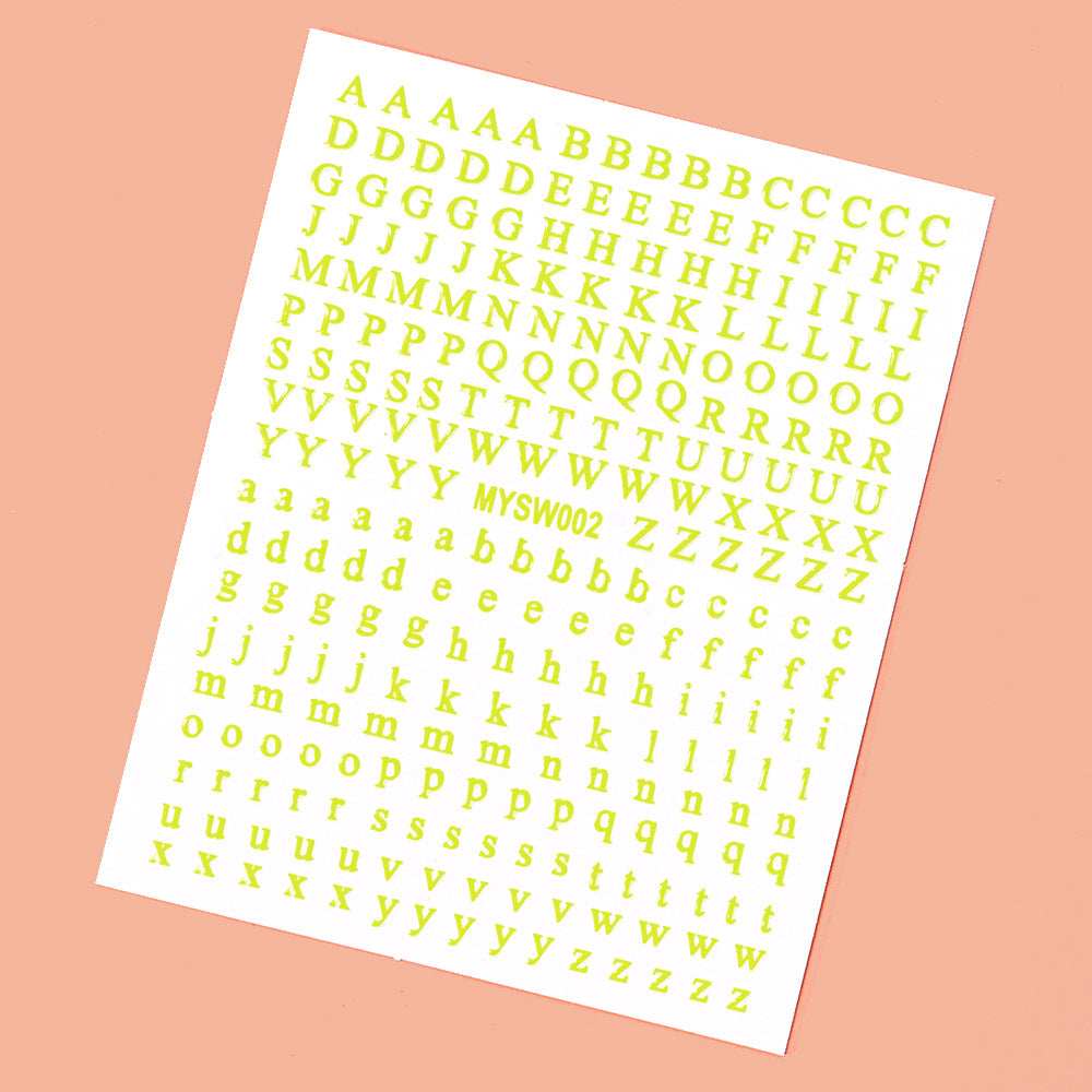 Mini Embossed Letter Sticker 12pcs