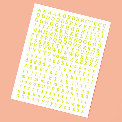 Mini Embossed Letter Sticker 12pcs