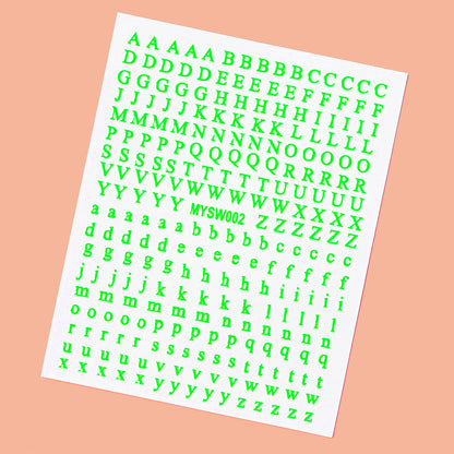 Mini Embossed Letter Sticker 12pcs