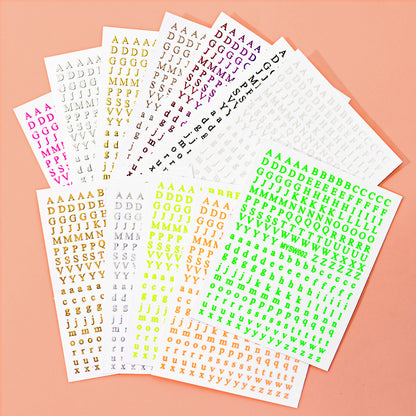 Mini Embossed Letter Sticker 12pcs