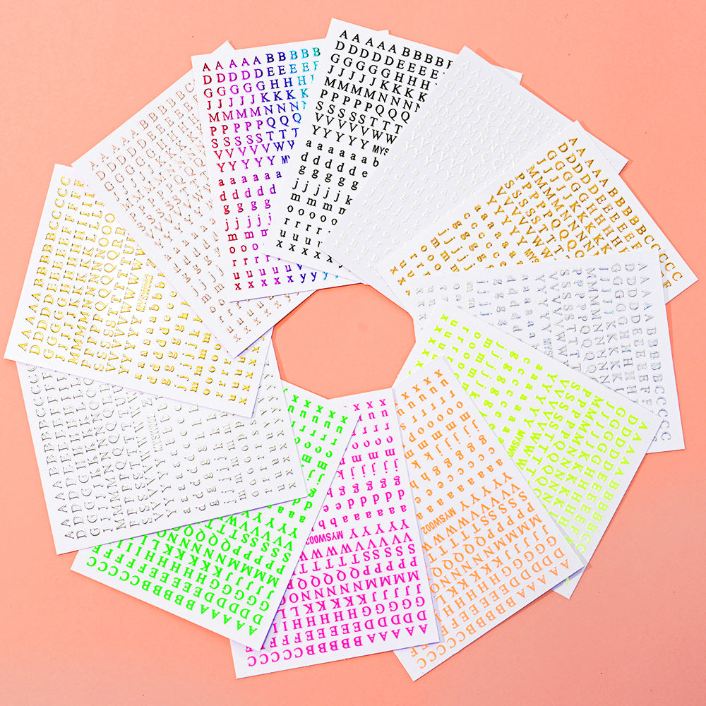 Mini Embossed Letter Sticker 12pcs