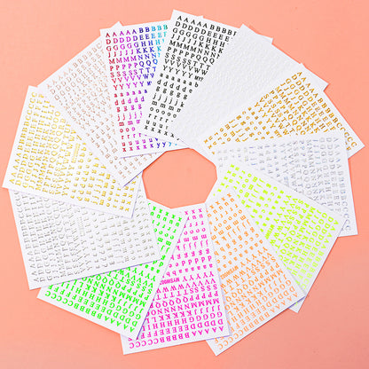 Mini Embossed Letter Sticker 12pcs