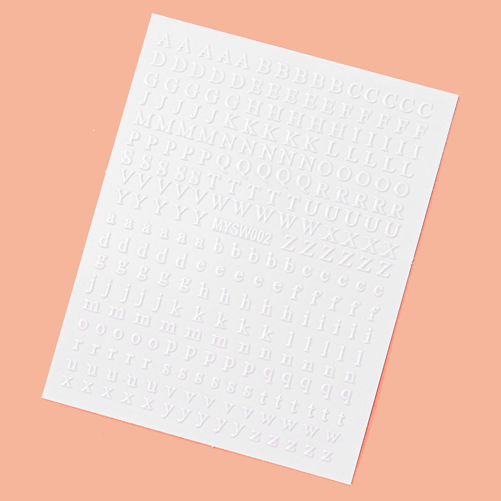 Mini Embossed Letter Sticker 12pcs