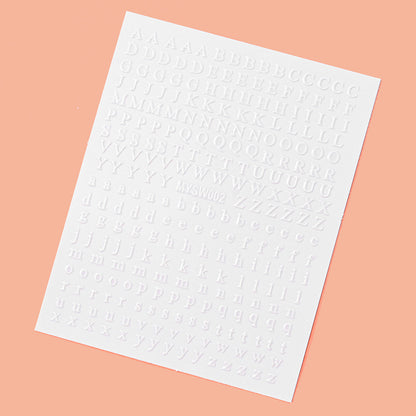 Mini Embossed Letter Sticker 12pcs