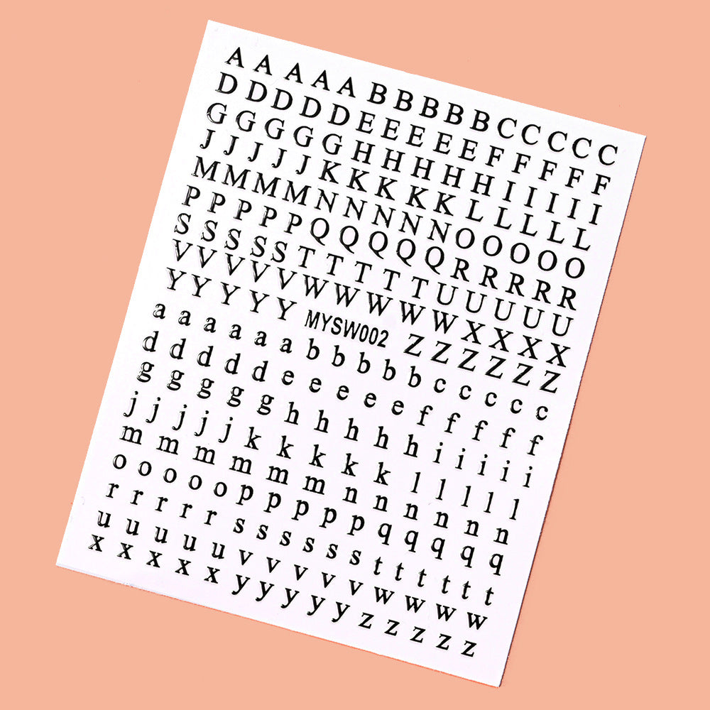 Mini Embossed Letter Sticker 12pcs