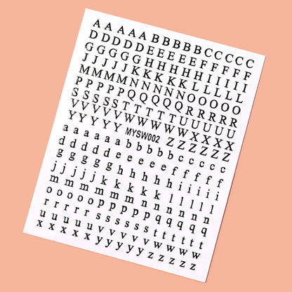 Mini Embossed Letter Sticker 12pcs