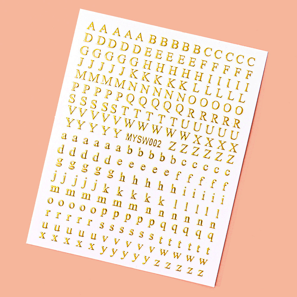 Mini Embossed Letter Sticker 12pcs