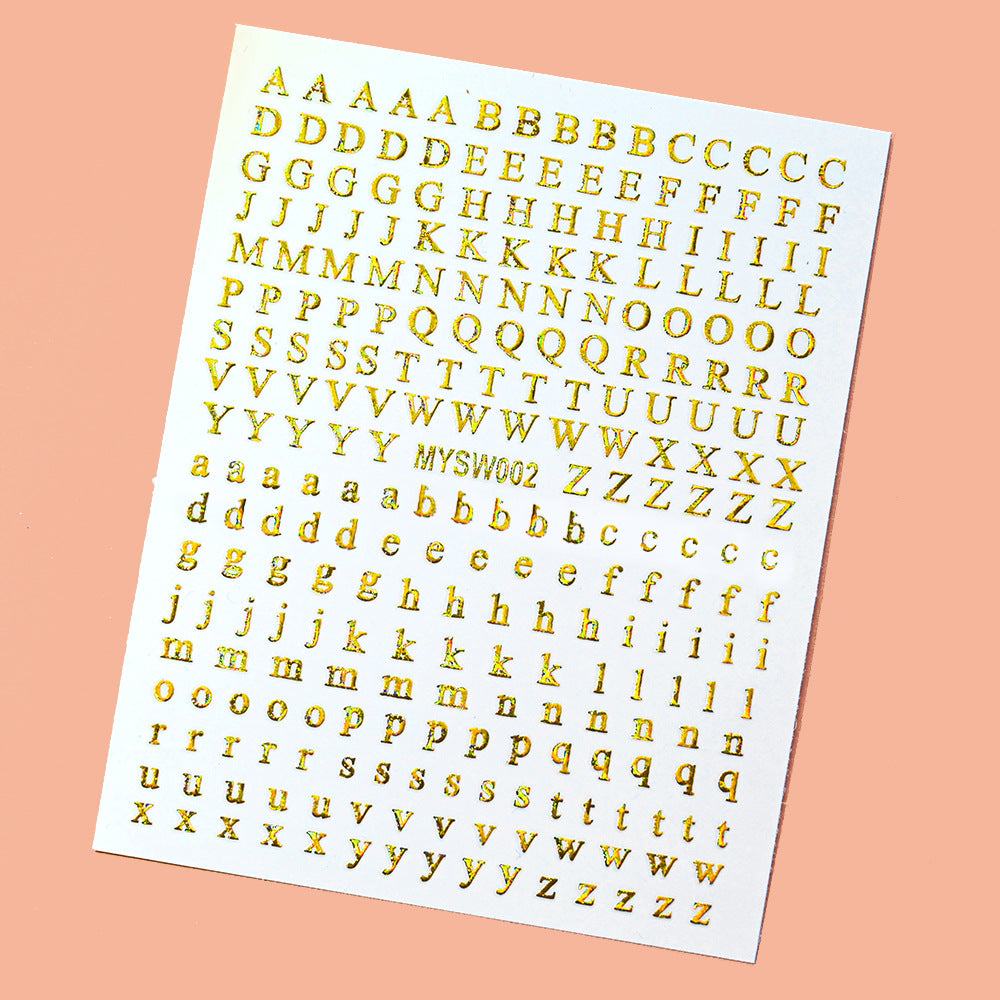 Mini Embossed Letter Sticker 12pcs