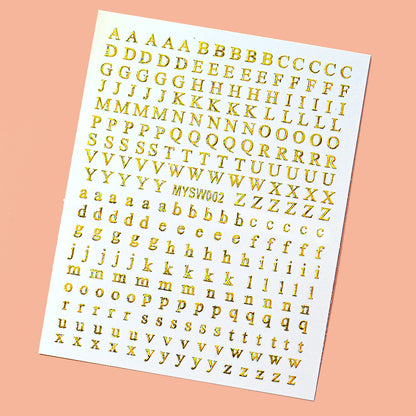 Mini Embossed Letter Sticker 12pcs