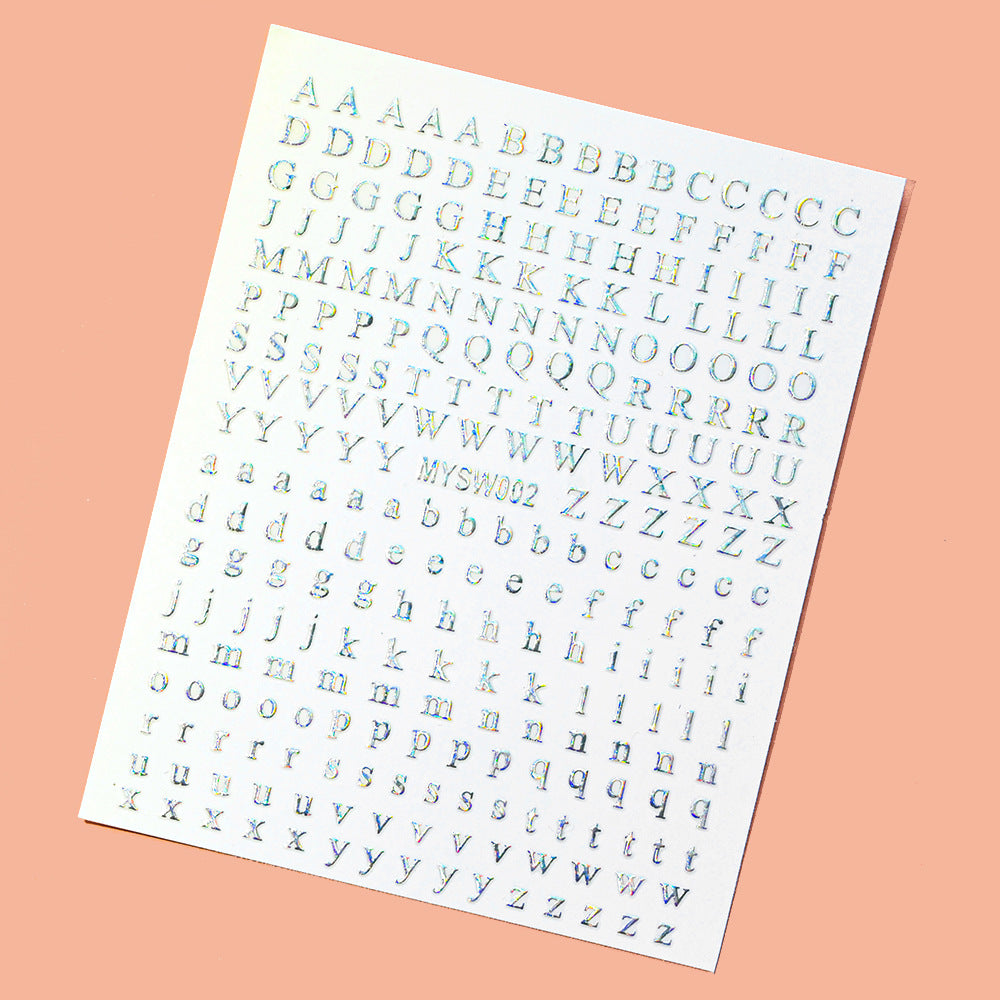 Mini Embossed Letter Sticker 12pcs