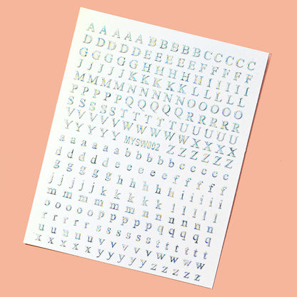 Mini Embossed Letter Sticker 12pcs