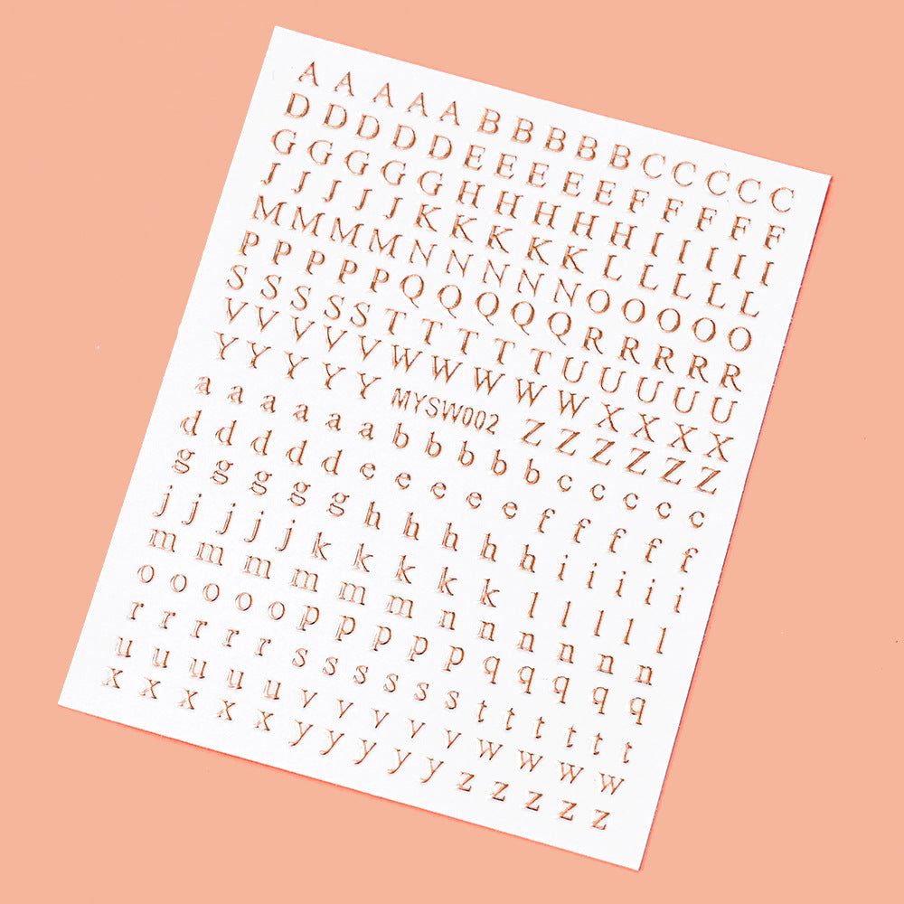 Mini Embossed Letter Sticker 12pcs