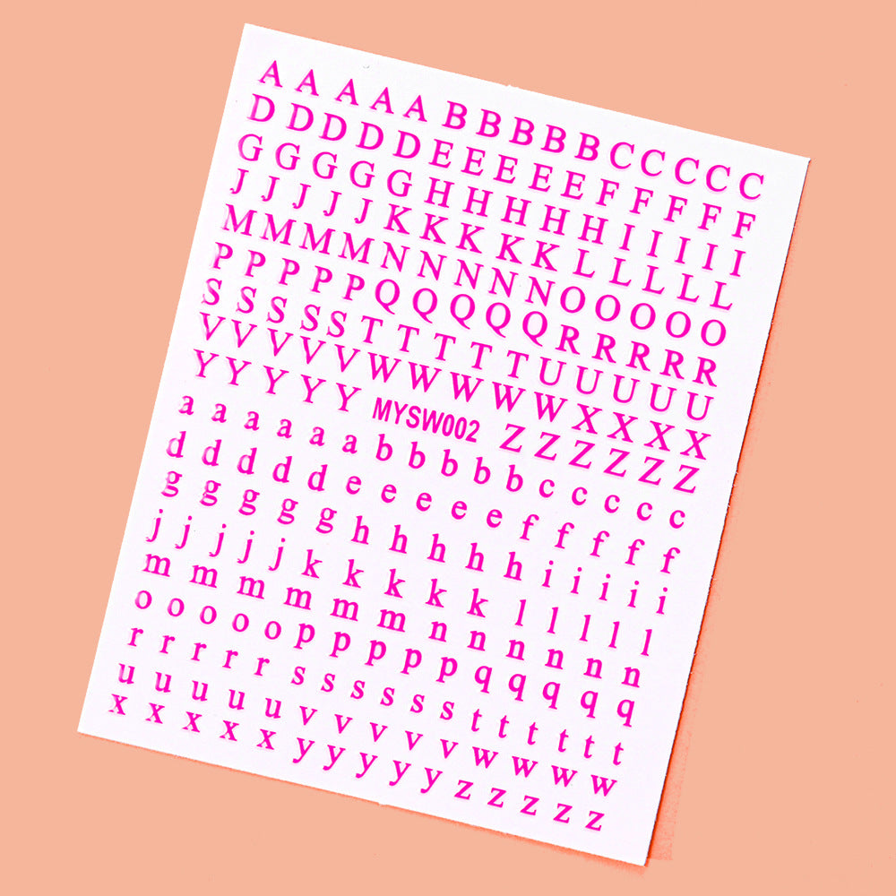 Mini Embossed Letter Sticker 12pcs