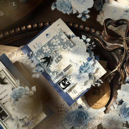 5cm*120cm Die-cutting Moonlight Rose Blue Flower Tape