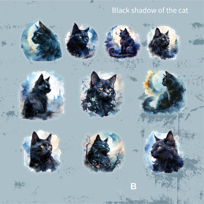 Moonlit Cat Stickers 20pcs