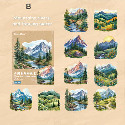 Mountain Stream Stickers 20pcs