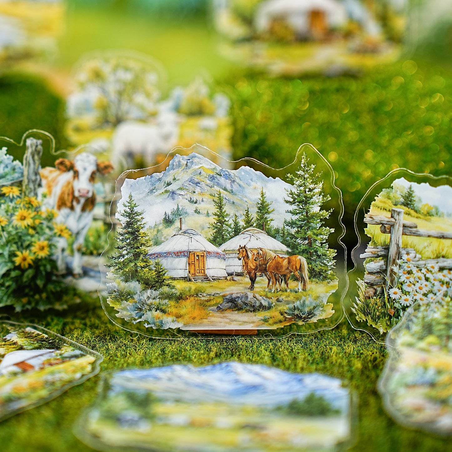 Mountains and Rivers in Art Sticker 20pcs