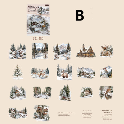 Mountains and Rivers in Art Sticker 20pcs