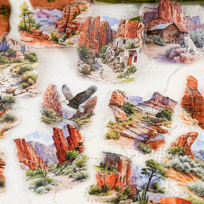 Mountains and Rivers in Art Sticker 20pcs