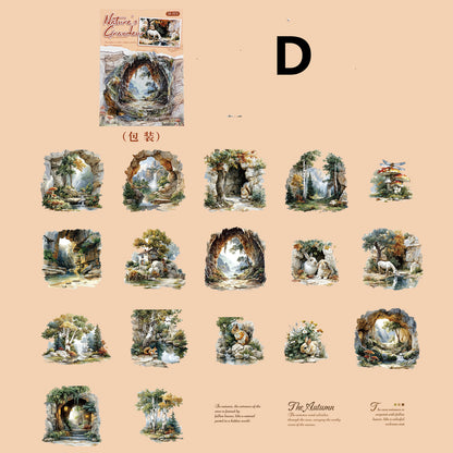 Mountains and Rivers in Art Sticker 20pcs