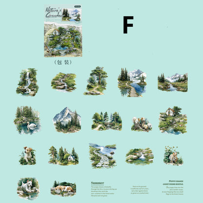 Mountains and Rivers in Art Sticker 20pcs