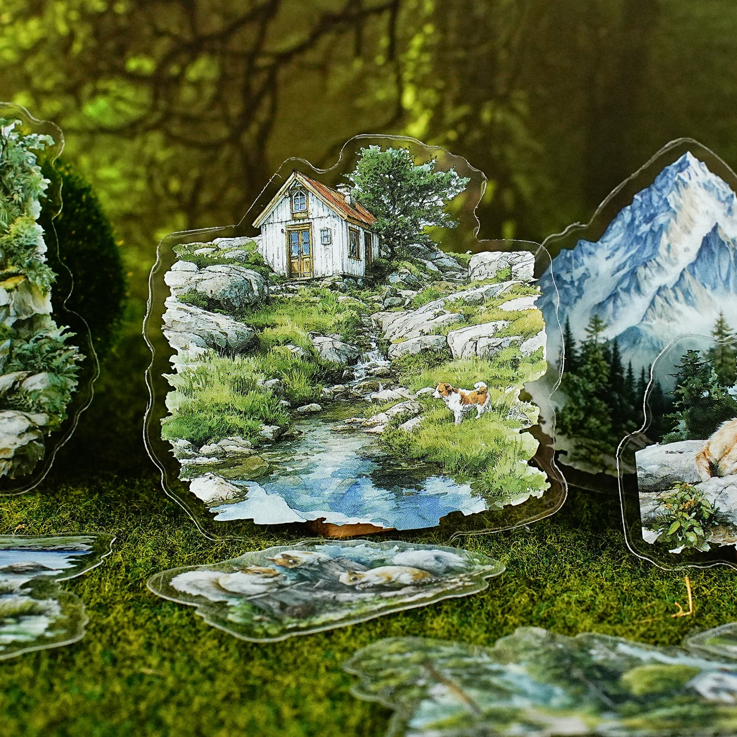 Mountains and Rivers in Art Sticker 20pcs