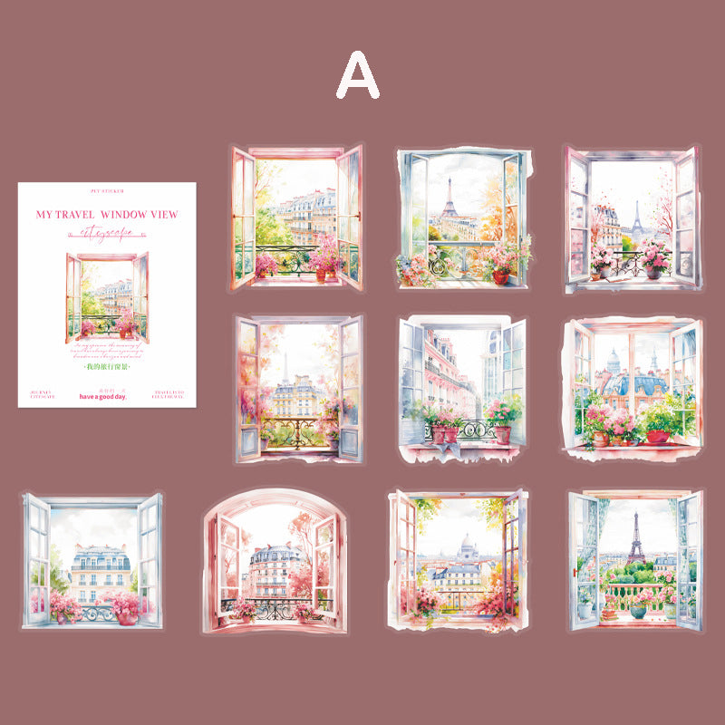 My Travel Window View Stickers 10pcs