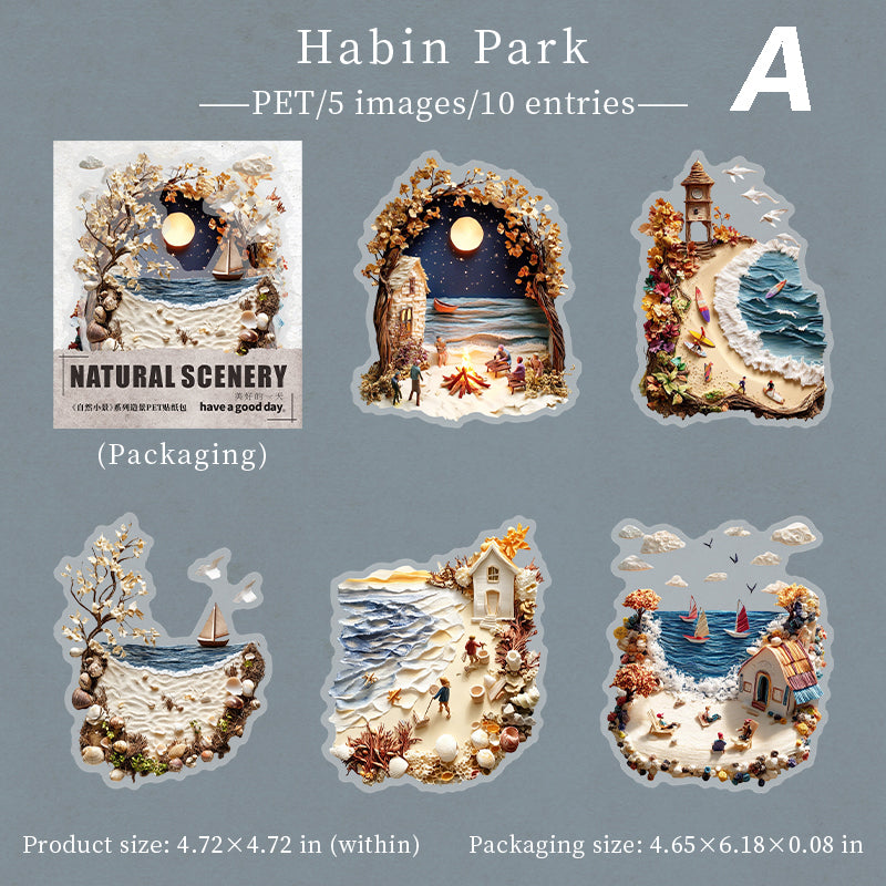 Large Size Natural Scenery Sticker 10pcs