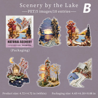 Large Size Natural Scenery Sticker 10pcs