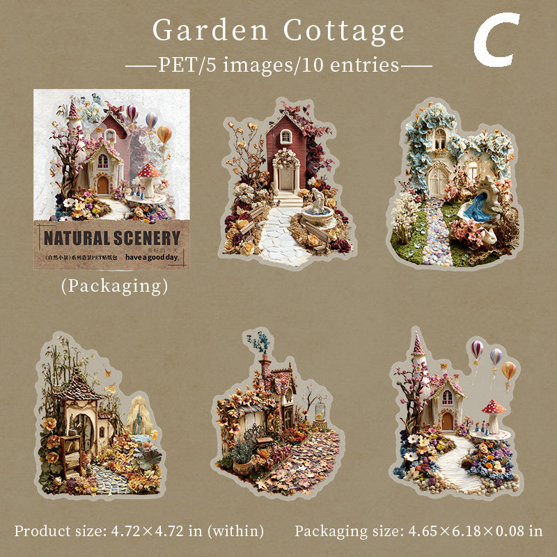 Large Size Natural Scenery Sticker 10pcs