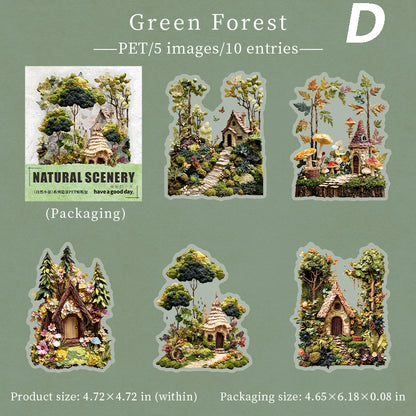 Large Size Natural Scenery Sticker 10pcs