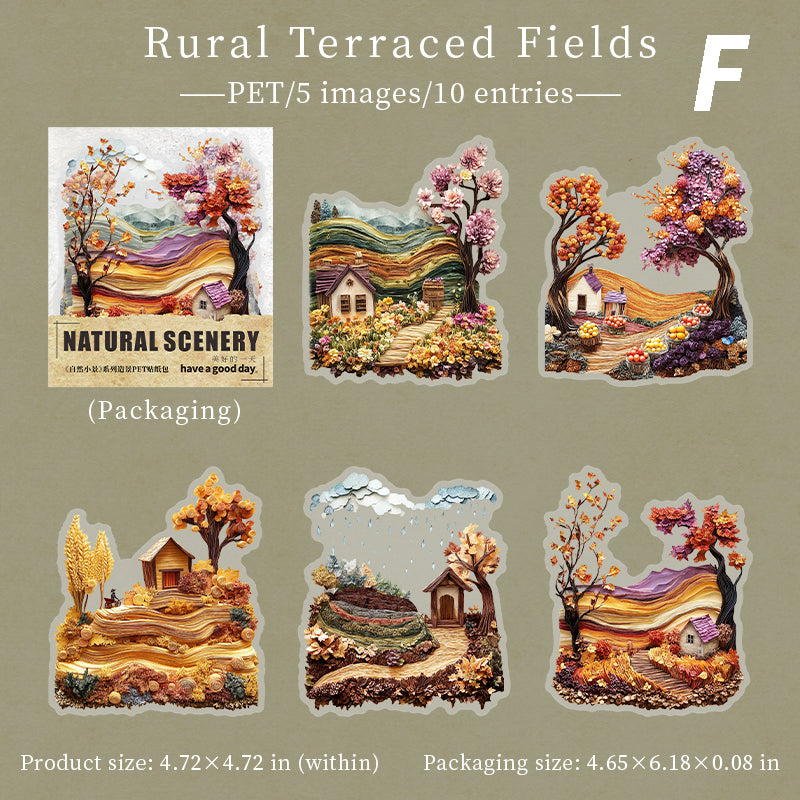 Large Size Natural Scenery Sticker 10pcs