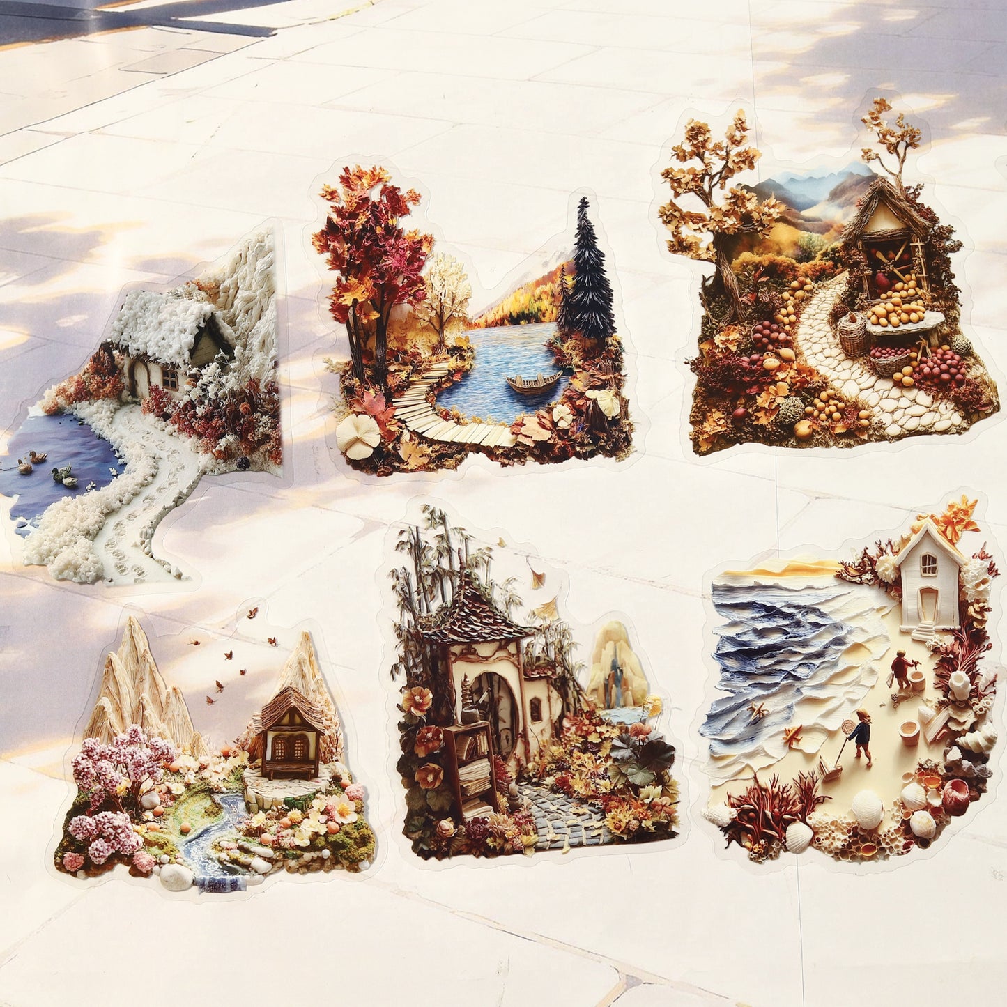 Large Size Natural Scenery Sticker 10pcs