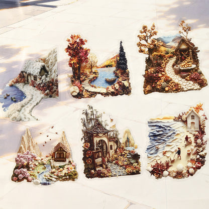Large Size Natural Scenery Sticker 10pcs